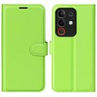 For vivo Y29 4G Litchi Texture Horizontal Flip Leather Phone Case with Holder(Green) - 1