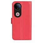 For vivo V50 Global Litchi Texture Horizontal Flip Leather Phone Case with Holder(Red) - 3
