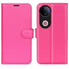 For vivo V50 Global Litchi Texture Horizontal Flip Leather Phone Case with Holder(Rose Red) - 1