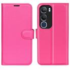 For vivo vivo Y19s 4G / Y29 5G Litchi Texture Horizontal Flip Leather Phone Case with Holder(Rose Red) - 1
