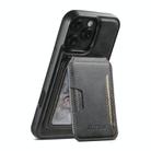 For iPhone 15 Pro Max Suteni M3 Card Bag MagSafe Cowhide Texture Leather Phone Case(Black) - 1