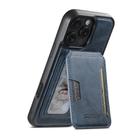 For iPhone 13 Pro Max Suteni M3 Card Bag MagSafe Cowhide Texture Leather Phone Case(Blue) - 1