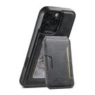 For iPhone 12 Pro Max Suteni M3 Card Bag MagSafe Cowhide Texture Leather Phone Case(Black) - 1