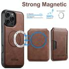 For iPhone 12 Pro Max Suteni M3 Card Bag MagSafe Cowhide Texture Leather Phone Case(Brown) - 2