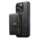 For iPhone 15 Pro Max Suteni M4 Magnetic Card Bag MagSafe Leather Phone Case(Black) - 1