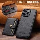 For iPhone 15 Pro Max Suteni M4 Magnetic Card Bag MagSafe Leather Phone Case(Black) - 2