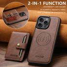 For iPhone 15 Pro Max Suteni M4 Magnetic Card Bag MagSafe Leather Phone Case(Brown) - 2