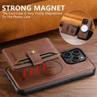 For iPhone 15 Pro Max Suteni M4 Magnetic Card Bag MagSafe Leather Phone Case(Brown) - 3