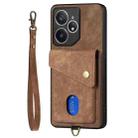 For Realme Neo7 Retro Card Wallet Fold Leather Phone Case with Strap(Brown) - 2