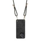 For Realme Neo7 Vintage Leather PC Back Cover Phone Case with Crossbody Strap(Black) - 3