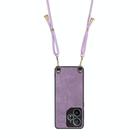 For Realme Neo7 Vintage Leather PC Back Cover Phone Case with Crossbody Strap(Purple) - 3