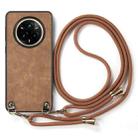 For Realme 14 Pro Vintage Leather PC Back Cover Phone Case with Crossbody Strap(Brown) - 2