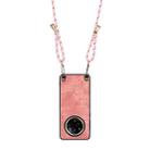 For Realme 14 Pro Vintage Leather PC Back Cover Phone Case with Crossbody Strap(Pink) - 3