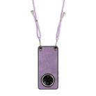For Realme 14 Pro Vintage Leather PC Back Cover Phone Case with Crossbody Strap(Purple) - 3