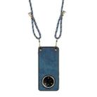 For Realme 14 Pro Vintage Leather PC Back Cover Phone Case with Crossbody Strap(Blue) - 3