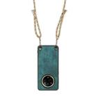For Realme 14 Pro+ Vintage Leather PC Back Cover Phone Case with Crossbody Strap(Green) - 3