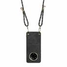 For Realme 14 Pro+ Vintage Leather PC Back Cover Phone Case with Crossbody Strap(Black) - 3