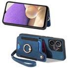 For Realme Neo7 Retro Skin-feel Ring Multi-card Wallet Phone Case(Blue) - 2