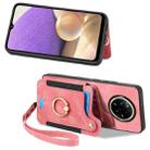 For Realme 14 Pro Retro Skin-feel Ring Multi-card Wallet Phone Case(Pink) - 2
