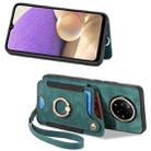 For Realme 14 Pro+ Retro Skin-feel Ring Multi-card Wallet Phone Case(Green) - 2