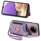 For Realme 14 Pro+ Retro Skin-feel Ring Multi-card Wallet Phone Case(Purple) - 2