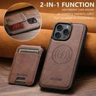 For iPhone 15 Pro Max Suteni M5 Magnetic Card Bag MagSafe Leather Phone Case(Brown) - 2