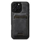 For iPhone 13 Pro Max Suteni M5 Magnetic Card Bag MagSafe Leather Phone Case(Black) - 1