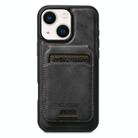For iPhone 13 Suteni M5 Magnetic Card Bag MagSafe Leather Phone Case(Black) - 1