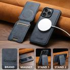 For iPhone 12 Pro Max Suteni M5 Magnetic Card Bag MagSafe Leather Phone Case(Blue) - 3