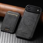 For iPhone Air Suteni M5 Magnetic Card Bag MagSafe Leather Phone Case(Black) - 2