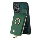 For Realme Neo7 Cross Leather Ring Vertical Zipper Wallet Back Phone Case(Green) - 3