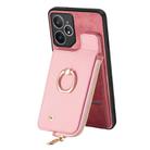 For Realme Neo7 Cross Leather Ring Vertical Zipper Wallet Back Phone Case(Pink) - 3