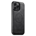For iPhone 15 Pro Max Suteni G5 Cowhide Leather MagSafe Magnetic Phone Case(Black) - 1