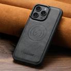 For iPhone 15 Pro Suteni G5 Cowhide Leather MagSafe Magnetic Phone Case(Black) - 2
