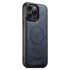 For iPhone 15 Pro Suteni G5 Cowhide Leather MagSafe Magnetic Phone Case(Blue) - 1