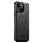 For iPhone 15 Plus Suteni G5 Cowhide Leather MagSafe Magnetic Phone Case(Black) - 1