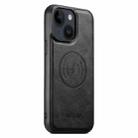 For iPhone 14 Suteni G5 Cowhide Leather MagSafe Magnetic Phone Case(Black) - 1