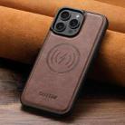 For iPhone 12 Pro Max Suteni G5 Cowhide Leather MagSafe Magnetic Phone Case(Brown) - 2