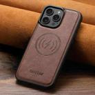 For iPhone 12 Pro Suteni G5 Cowhide Leather MagSafe Magnetic Phone Case(Brown) - 2