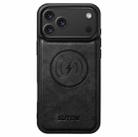 For iPhone 17 Pro Max Suteni G5 Cowhide Leather MagSafe Magnetic Phone Case(Black) - 1