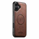 For iPhone 17 Suteni G5 Cowhide Leather MagSafe Magnetic Phone Case(Brown) - 1