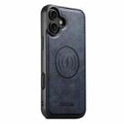 For iPhone 17 Suteni G5 Cowhide Leather MagSafe Magnetic Phone Case(Blue) - 1
