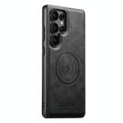 For Samsung Galaxy S25 Ultra 5G Suteni G5 Cowhide Leather Magnetic Phone Case(Black) - 1