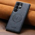 For Samsung Galaxy S25 Ultra 5G Suteni G5 Cowhide Leather Magnetic Phone Case(Blue) - 2