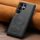 For Samsung Galaxy S24 Ultra 5G Suteni G5 Cowhide Leather Magnetic Phone Case(Black) - 2