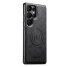 For Samsung Galaxy S23 Ultra 5G Suteni G5 Cowhide Leather Magnetic Phone Case(Black) - 1