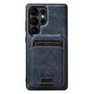 For Samsung Galaxy S23 Ultra 5G Suteni M5 Magnetic Card Bag MagSafe Leather Phone Case(Blue) - 1