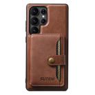 For Samsung Galaxy S24 Ultra 5G Suteni M4 Magnetic Card Bag MagSafe Leather Phone Case(Brown) - 1
