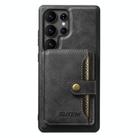 For Samsung Galaxy S23 Ultra 5G Suteni M4 Magnetic Card Bag MagSafe Leather Phone Case(Black) - 1