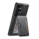 For Samsung Galaxy S25 Ultra 5G Suteni M3 Card Bag MagSafe Cowhide Texture Leather Phone Case(Black) - 1